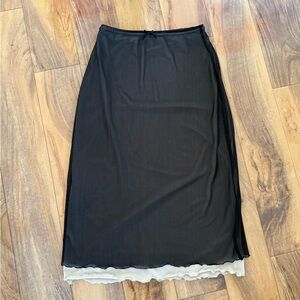 Urban Outfitters Black Mesh Two Layered Skirt